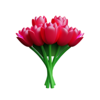bouquet 3d rendering icon illustration png