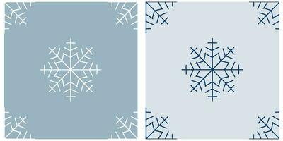 Set of Christmas Seamless pattern with snowflakes. Winter Flat vector illustration for Holiday decoration, Wrapping paper template, Seasonal banner. Design art Endless background with snowfall