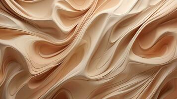 Generative AI, orange and beige modelling clay, gypsum or ceramic background and texture, curls and flowing forms photo