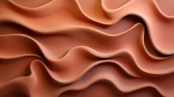 Generative AI, orange and beige modelling clay, gypsum or ceramic background and texture, curls and flowing forms photo