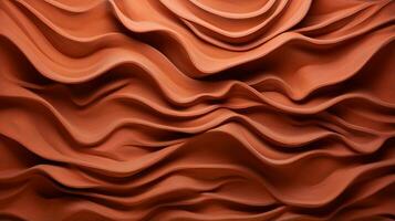 Generative AI, orange and beige modelling clay, gypsum or ceramic background and texture, curls and flowing forms photo