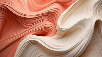 Generative AI, orange and beige modelling clay, gypsum or ceramic background and texture, curls and flowing forms photo