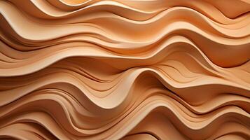 Generative AI, orange and beige modelling clay, gypsum or ceramic background and texture, curls and flowing forms photo