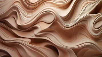 Generative AI, orange and beige modelling clay, gypsum or ceramic background and texture, curls and flowing forms photo