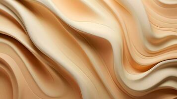 Generative AI, orange and beige modelling clay, gypsum or ceramic background and texture, curls and flowing forms photo
