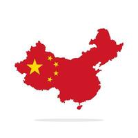 China flat map. China flag Isolated vector