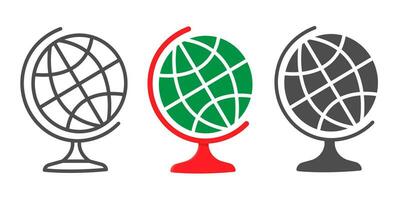 Globe world set icon. Isolated vector illustration.