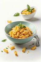 Pasta on White Background, AI Generated photo