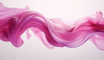 Generative AI, Flowing light pink, viva magenta smoke with splashes. Soft fluid banner, spring female mood, 3D effect, modern macro realistic abstract background illustration, ink in water effect photo