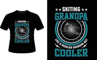 Skiting Grandpa Like a Regular Grandpa But Cooler or Grandfather tshirt design or Grandfather day t shirt Design vector