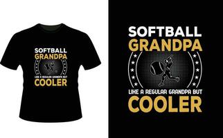 Softball Grandpa Like a Regular Grandpa But Cooler or Grandfather tshirt design or Grandfather day t shirt Design vector