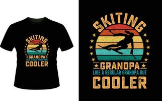 Skiting Grandpa Like a Regular Grandpa But Cooler or Grandfather tshirt design or Grandfather day t shirt Design vector