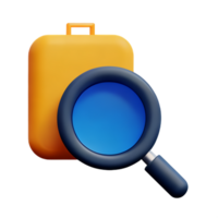 magnifying glass 3d rendering icon illustration png