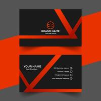 vector abstract black and red office visiting card template design