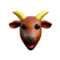 goat 3d rendering icon illustration png