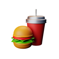 fast food 3d rendering icon illustration png