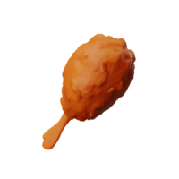 frit poulet 3d le rendu icône illustration png