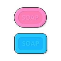 Set Of Soap Vector Icon Illustration. Bar Of Soap With Foam Illustration. Soap Flat Icon