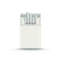 Packet of cigarettes icon in flat style. Smoking vector illustration on isolated background. Tobacco box sign business concept.