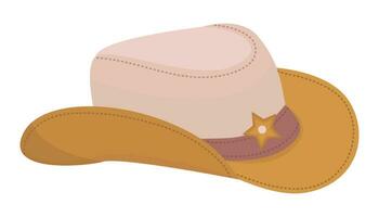 Cowboy hat stetson in boho style, color vector illustration