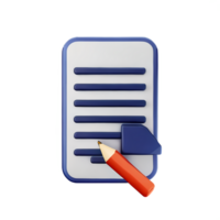 document 3d rendering icon illustration png