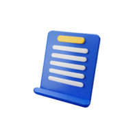 document 3d rendering icon illustration png