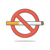 No Smoking Sign Vector Icon Illustration. Stop Smoking No Smoking Flat Icon