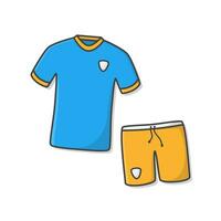Set Of Soccer Kit Or Football Jersey Vector Icon Illustration. Front View Soccer Uniform Icon