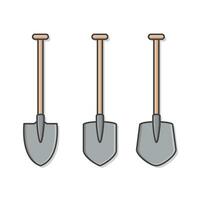 Wooden Shovel Vector Icon Illustration