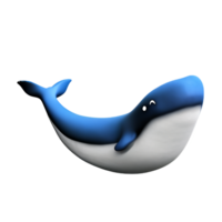 whale 3d rendering icon illustration png