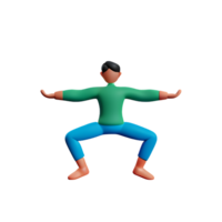 yoga 3d rendering icon illustration png