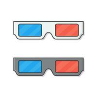 3D Cinema Glasses Vector Icon Illustration. Cinema Movie Flat Icon