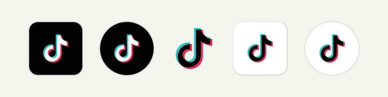 Tiktok logo. Tiktok app social media icons. vector