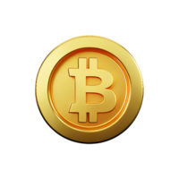bitcoin 3d tolkning ikon illustration png