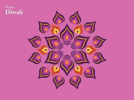 happy diwali hindu traditional ornament lamp festival india element mandala chinese buddha ethnic vector