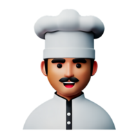 chef visage 3d le rendu icône illustration png