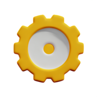 gear 3d rendering icon illustration comma separated, no special characters png