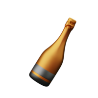 Champagne 3d renderen icoon illustratie png