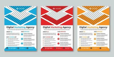 Digital marketing agency flyer design template Free Vector