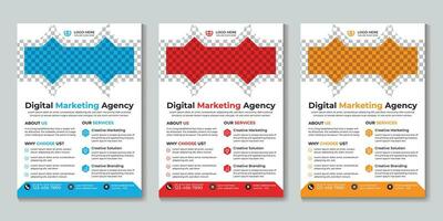 Professional modern digital marketing agency flyer design template Free Vector