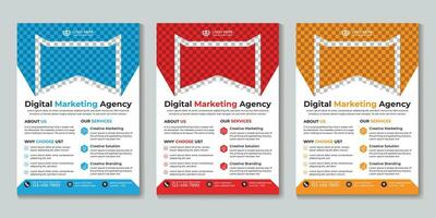 Corporate digital marketing agency flyer design template Free Vector