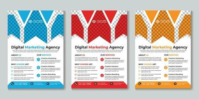 Creative modern digital marketing agency flyer design template Free Vector