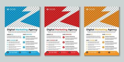 Corporate digital marketing agency flyer design template Free Vector