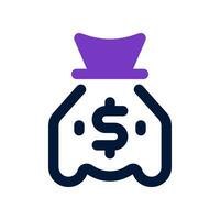 money bag dual tone icon. vector icon for your website, mobile, presentation, and logo design.