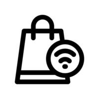 shopping bag line icon. vector icon for your website, mobile, presentation, and logo design.