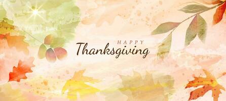 Autumn background for thanksgiving day. Abstract art in a watercolor style. vector