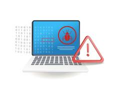Malware viruses attack the security of computer systems vector