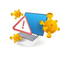 Malware viruses attack computer data vector