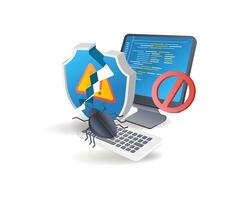 malware virus ataque computadora datos seguridad vector