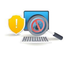 Search for malware viruses in computer systems vector